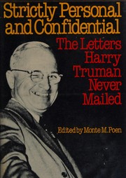 Cover of: Strictly personal and confidential by Harry S. Truman