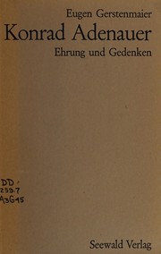 Cover of: Konrad Adenauer, Ehrung und Gedenken.
