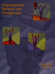 Cover of: Organizational behavior and management