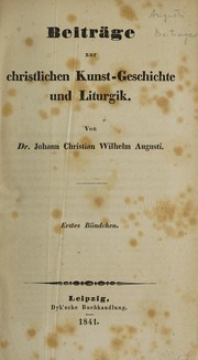 Cover of: Beiträge zur christlichen Kunst-Geschichte und Liturgik