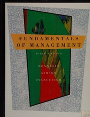 Cover of: Fundamentals of management by James H. Donnelly