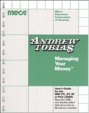 Cover of: Managing Your Money Version 1 DOS User Manual: Users guide for PC, AT, XT, PCjr