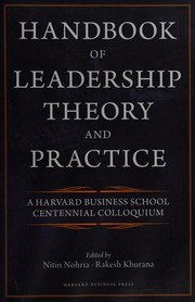 Cover of: Handbook of leadership theory and practice by Nitin Nohria