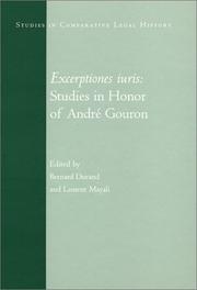 Cover of: Excerptiones iuris: studies in honor of André Gouron