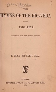 Cover of: The hymns of the Rig-Veda in the pada text by F. Max Müller