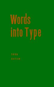 Cover of: Words into type. by Marjorie E. Skillin