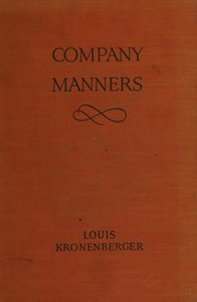 Cover of: Company manners: a cultural inquiry into American life.
