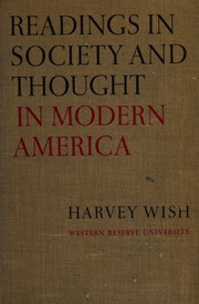 Cover of: Readings in society and thought in modern America. by Harvey Wish