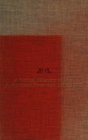 Cover of: New Country, Social History of the American Frontier, 1776-1890.