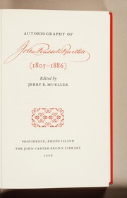 Autobiography of John Russell Bartlett (1805-1886) by John Russell Bartlett
