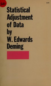 Cover of: Statistical adjustment of data