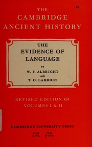 Cover of: The evidence of language