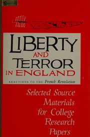 Cover of: Liberty and terror in England: reactions to the French Revolution