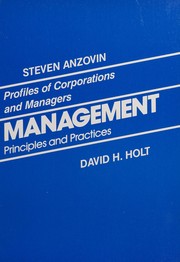 Cover of: Profiles of corporations and managers: [supplement to] Management, principles and practices [by] David H. Holt