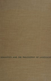 Cover of: Semantics and the philosophy of language by edited Leonard Linsky.
