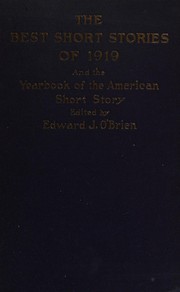 Cover of: The Best Short Stories of 1919: And the Yearbook of the American Short Story