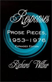 Cover of: Responses: prose pieces, 1953-1976