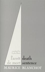 Cover of: Death Sentence by Maurice Blanchot, Lydia Davis