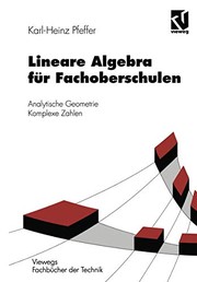 Cover of: Lineare Algebra für Fachoberschulen by Karl-Heinz Pfeffer