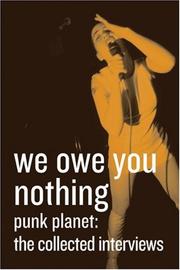 Cover of: We Owe You Nothing: Punk Planet