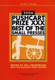 Cover of: The Pushcart Prize XXX: Best of the Small Presses, 2006 Edition