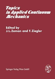 Cover of: Topics in Applied Continuum Mechanics by J.L. Zeman, F. Ziegler