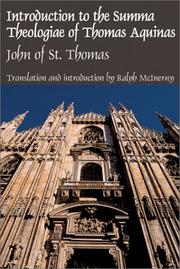 Cover of: Introduction to the Summa Theologiae of Thomas Aquinas