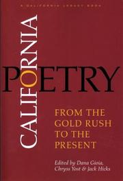 Cover of: California poetry: from the Gold Rush to the present