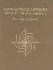 Cover of: Mathematical Methods for Scientists and Engineers by Donald A. McQuarrie