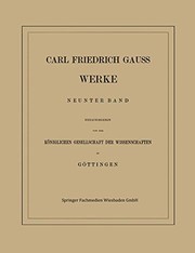 Cover of: Carl Friedrich Gauss Werke: Neunter Band