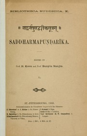 Cover of: Saddharmapundarikasutram: Saddharmapudarika  Edited by H. Kern and Bunyiu Nanjio.