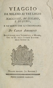 Cover of: Viaggio da Milano ai tre laghi Maggiore, di Lugano e di Como, e nemonti che li circondano