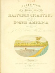 Cover of: The Mastodon giganteus of North America