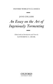Cover of: ESSAY ON THE ART OF INGENIOUSLY TORMENTING; ED. BY KATHARINE A. CRAIK.