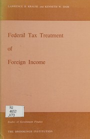 Cover of: Federal tax treatment of foreign income