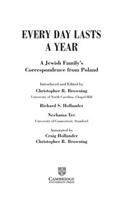 Cover of: Every day lasts a year: a Jewish family's correspondence from Poland