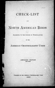 Cover of: Check-list of North America birds by 