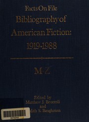 Cover of: Facts on File bibliography of American fiction, 1919-1988