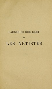 Cover of: Causeries sur l'art et les artistes
