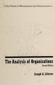 Cover of: The analysis of organizations by Joseph August Litterer