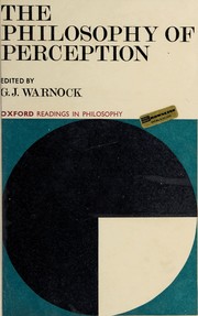 Cover of: The philosophy of perception