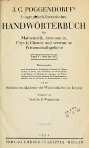 Cover of: Biographisch-Literarisches Handwoerterbuch Der Exakten Naturwissenschaften