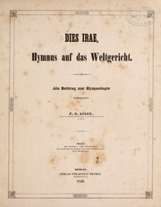 Cover of: Dies irae, Hymnus auf das weltgericht: als beitrag zur hymnologie