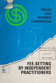 Cover of: Fee-setting by independent practitioners