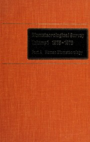Cover of: Biometeorological survey
