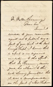 Cover of: [Letter to] Dr. Walter Channing, Dear Sir