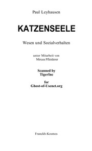 Cover of: Katzenseele: Wesen und Sozialverhalten