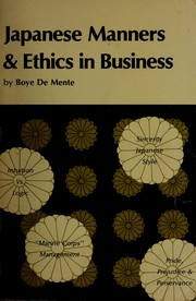 Cover of: Japanese manners & ethics in business