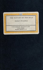 Cover of: The nature of the self: a functional interpretation.