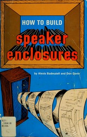 Cover of: How to build speaker enclosures by Alexis Badmaieff